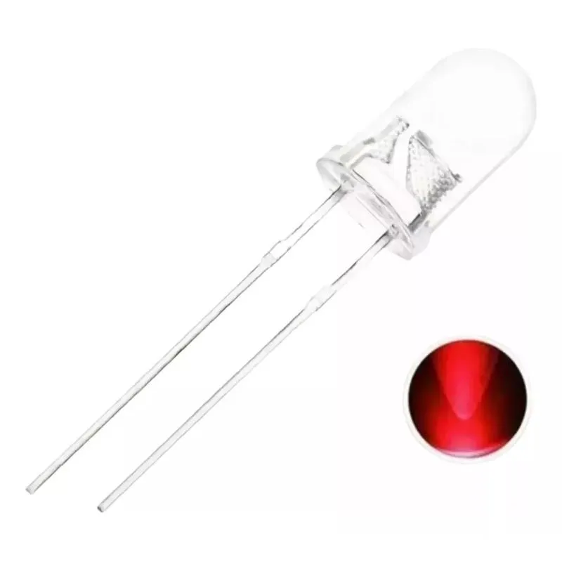 1000x Led Vermelho Alto Brilho 5mm (kit Com 1000 Peças)