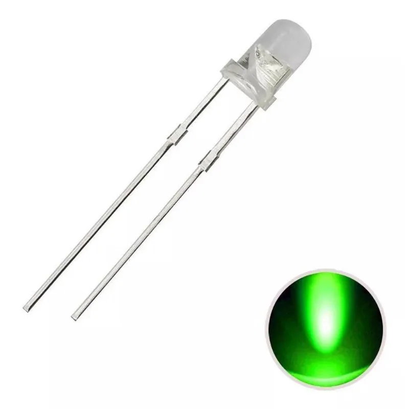1000X Led Verde Alto Brilho 5Mm (Kit Com 1000 Peças)