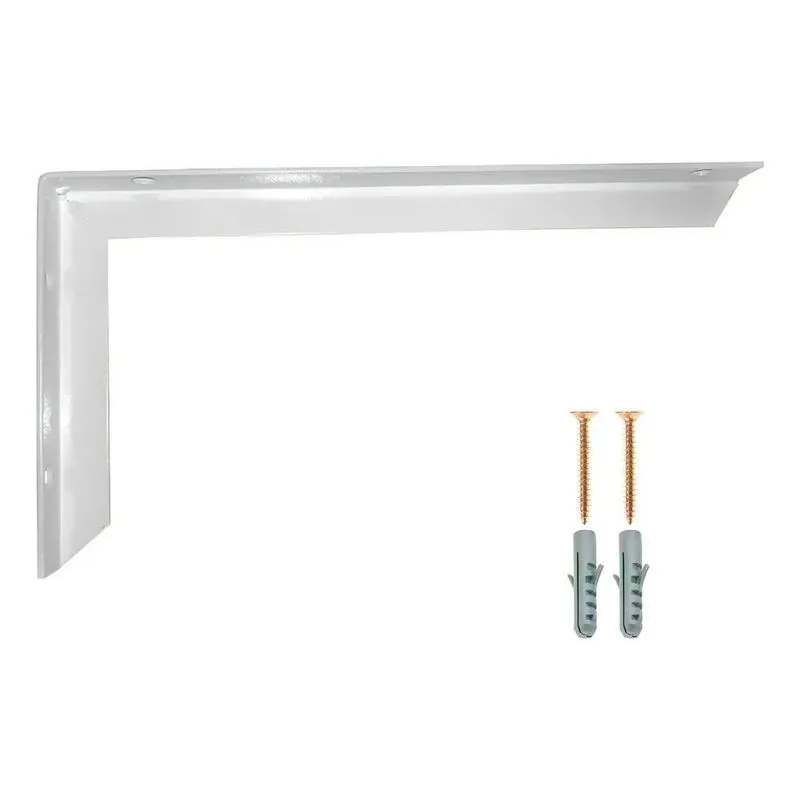 3x 2 Suporte Mão Francesa Reforçada 50cm Branca + Parafusos