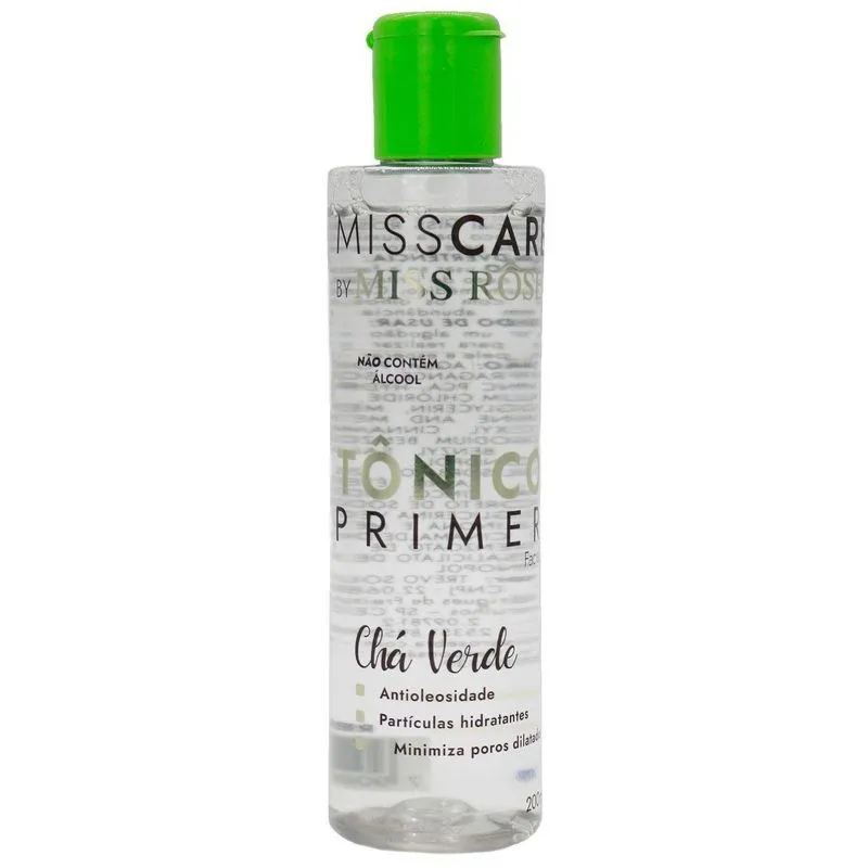 Tônico Primer Facial Chá Verde 200ml Misscare By Miss Rose