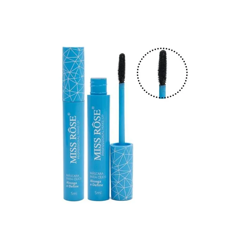 Mascara De Cilios Miss Rose Preta Alonga E Define 5ml 1un