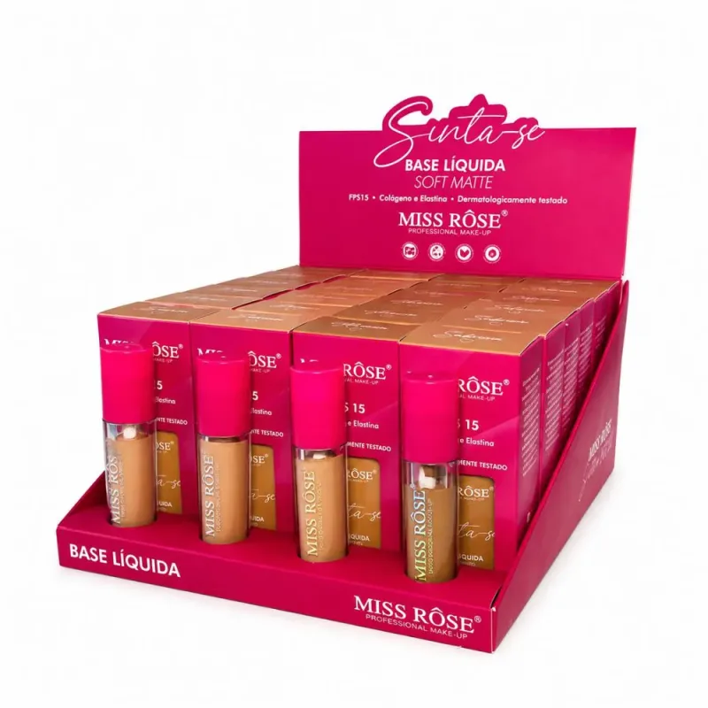 Box c/ 24 Base Líquida Soft Matte Sinta-se Miss Rôse