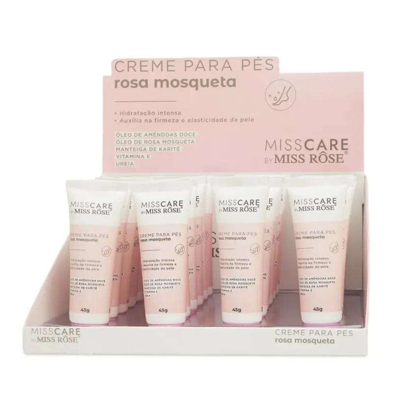 Box c/16 Creme para Pés Rosa Mosqueta 45g Miss Rôse