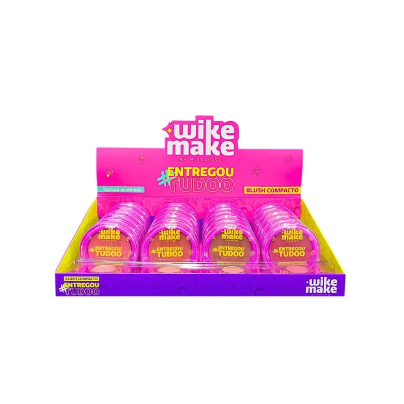 Blush Compacto Entregou Tudo Wike Make C/24 Unid - Miss Rose (WM0029)