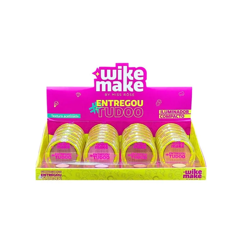 Iluminador Compacto Entregou Tudo Wike Mike C/24 Unid - Miss Rose (WM0030)
