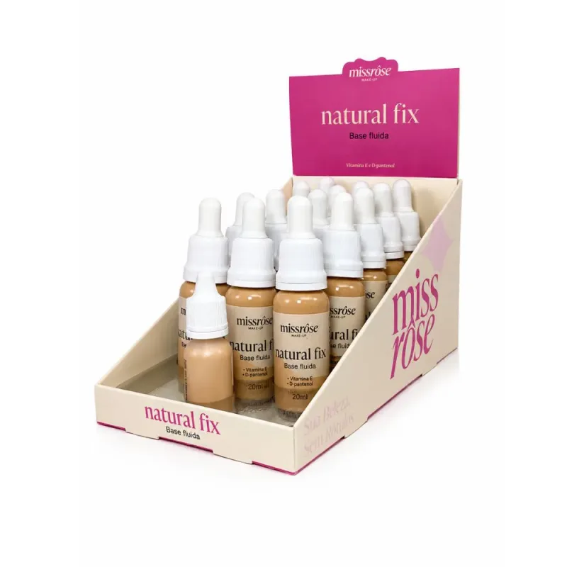 Box c/ 15 Base Fluida Natural Fix Miss Rôse Cor 04
