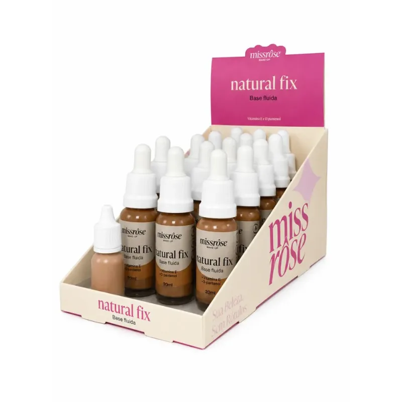 Box c/ 15 Base Fluida Natural Fix Miss Rôse Cor 08