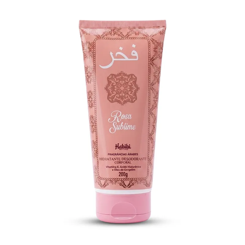 Hidratante Desodorante Corporal Rosa Sublime - Habibi 200g - lojaparaisodarepublica