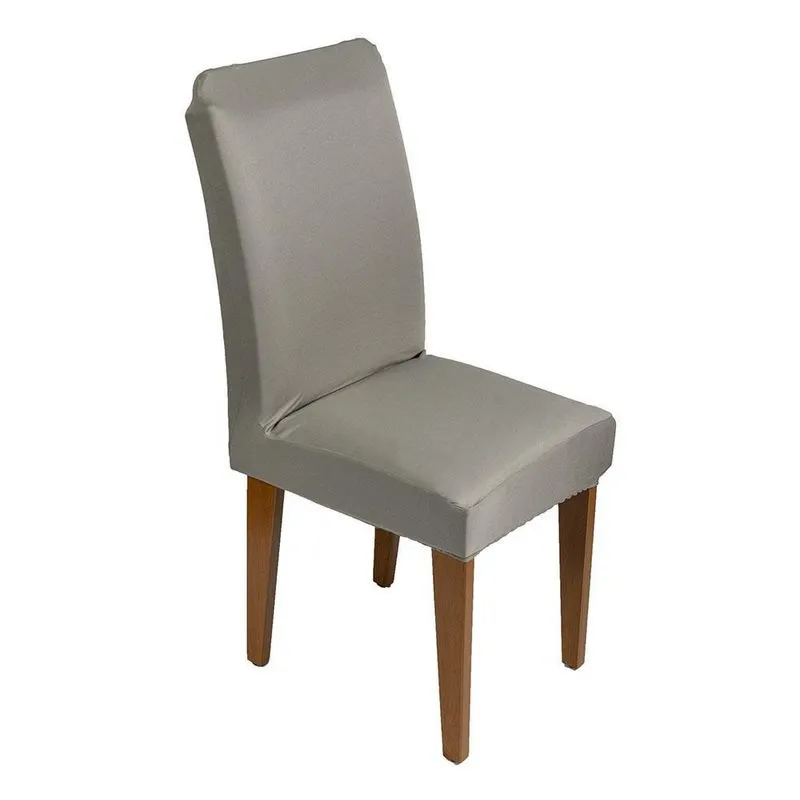 Kit 6 Capas Para Cadeira Jantar Malha Com Elástico Cinza