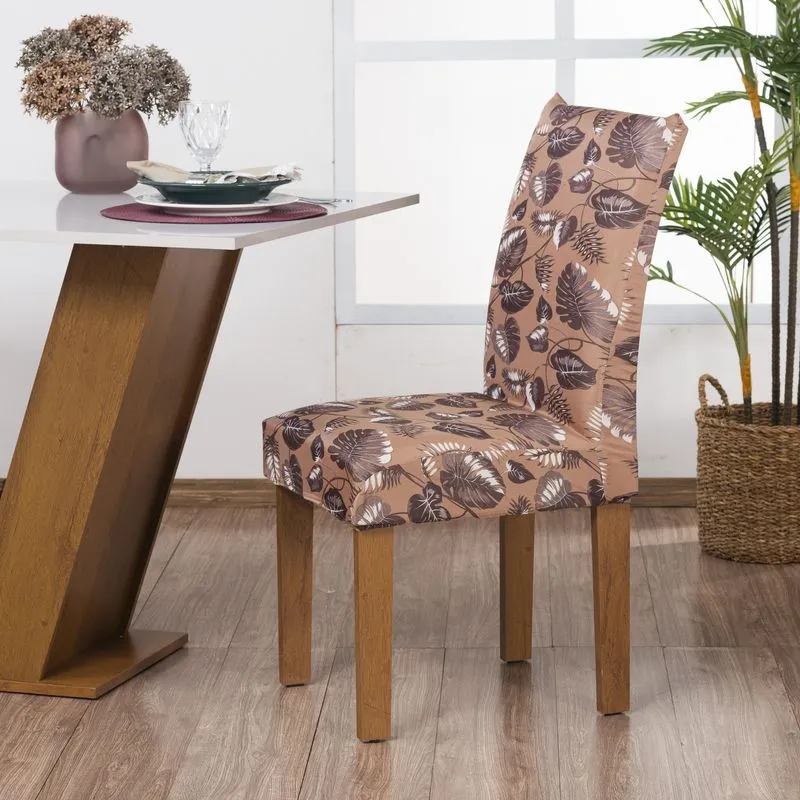 Kit 6 Capas Para Cadeira Jantar Malha Com Elástico Estampada