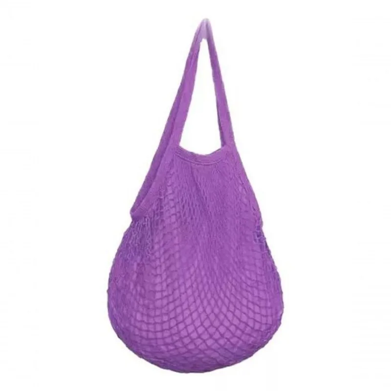 Bolsa De Praia Feminina Saco De Rede Macramê Verão Piscina Com Alça Roxo