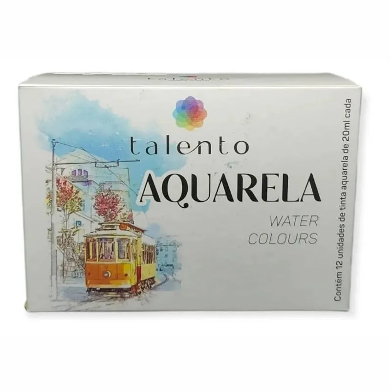 Aquarela Talento Com 12 Cores 20ml