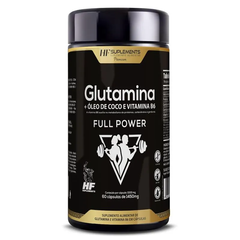 Glutamina full power 1450MG 60CAPS softgel hf suplements