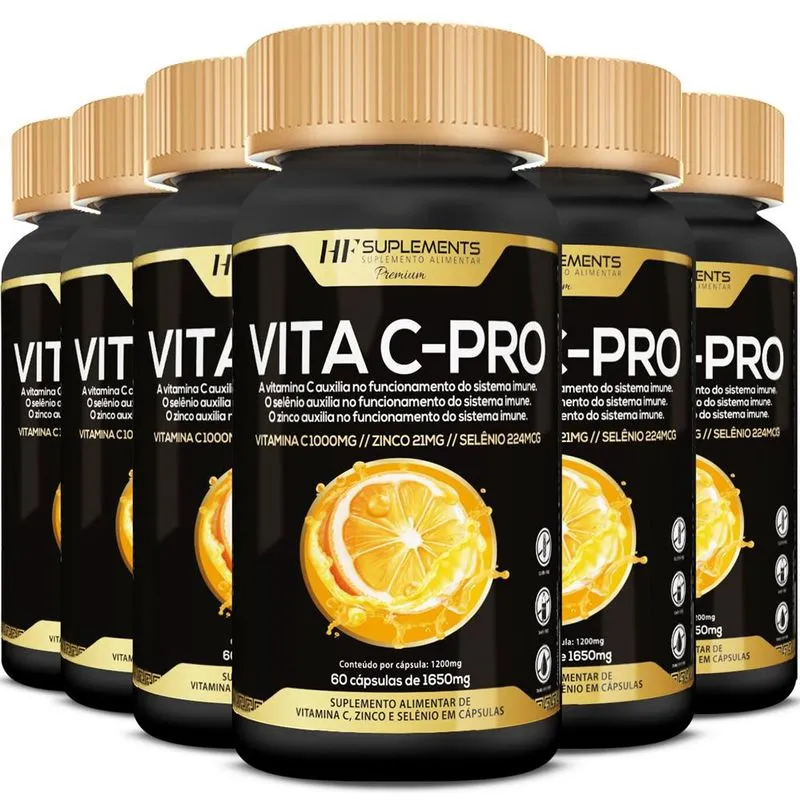 6x vita c-pro premium 1650MG 60 caps hf suplements
