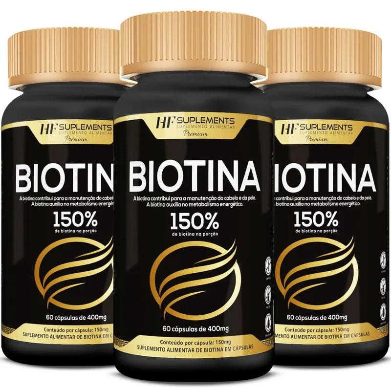 3X biotina 150% premium 400MG 60CAPS hf suplements