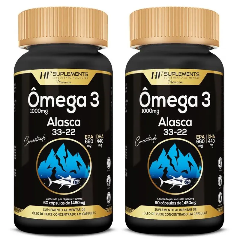 2X omega 3 do alasca premium 33/22 1450MG 60CAPS