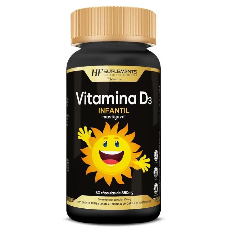 Vitamina D3 Infantil 350mg 30caps Mastigavel Hf Suplements