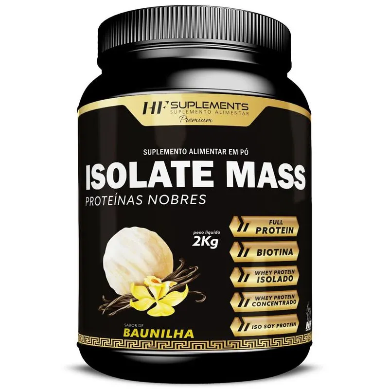 Isolate mass hipercalorico proteinas nobres 2KG baunilha