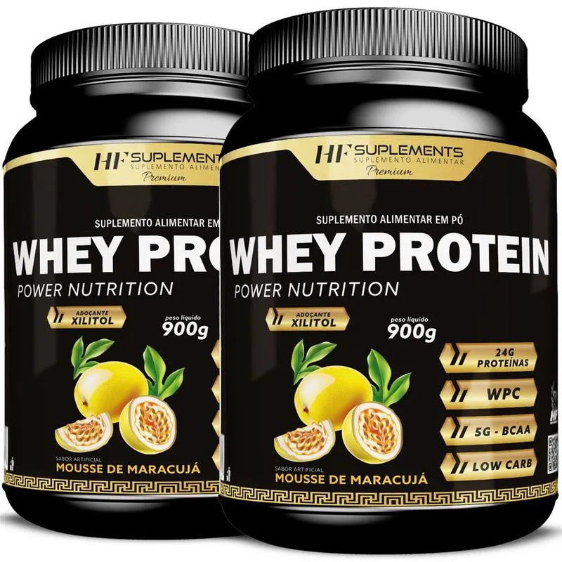 2x whey protein power nutrition mousse de maracuja 900G
