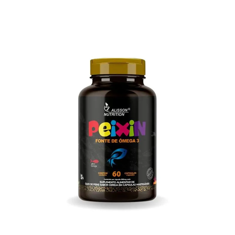 Ômega 3 Peixin Kids Mastigável Sabor Cereja - 60 Cápsulas