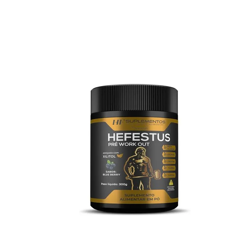 Hefestus pre-workout 300G sabor blueberry hf suplementos