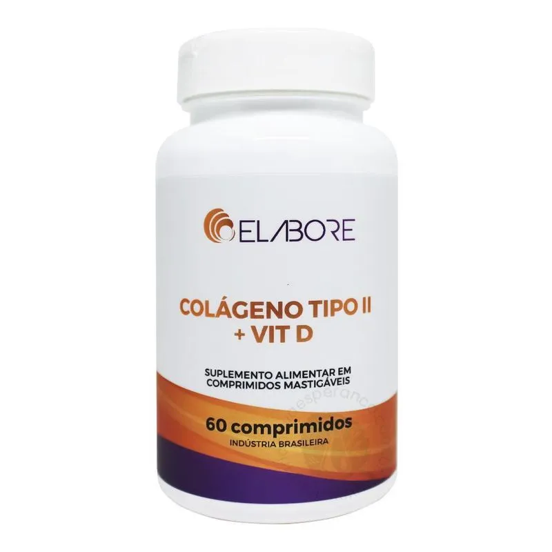 Colágeno tipo 2 + vitamina D elabore com 60 comprimidos