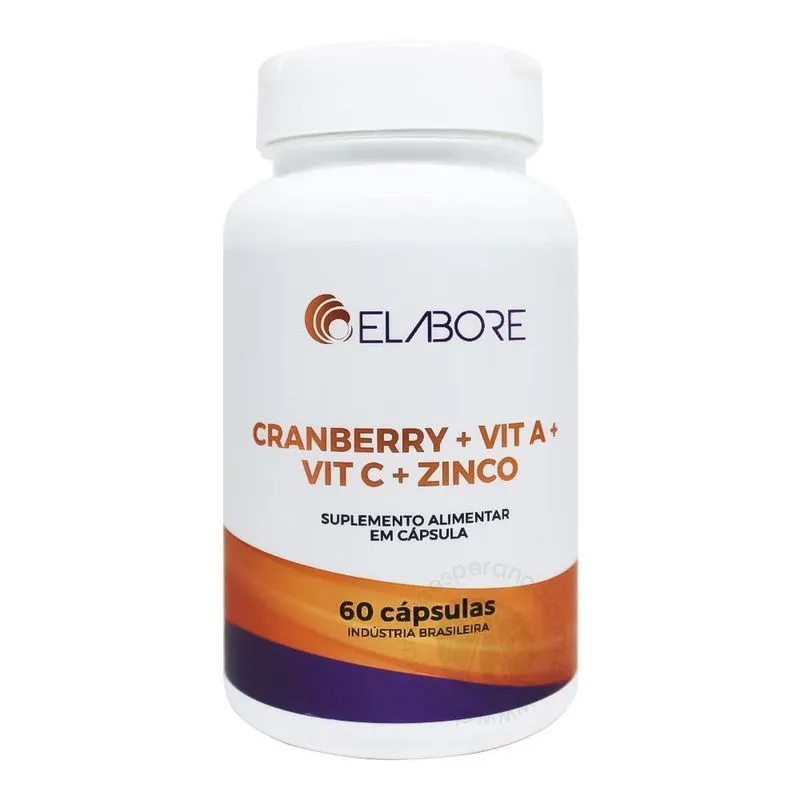 Cranberry + vitamina A + C + zinco elabore com 60 cápsulas