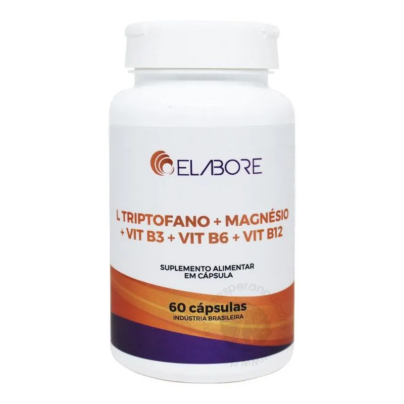L-triptofano + magnésio + vitamina B3 + B6 + B12 elabore com 60 cápsulas