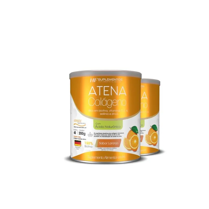 2X colágeno atena verisol + ácido hialurônico sabor laranja