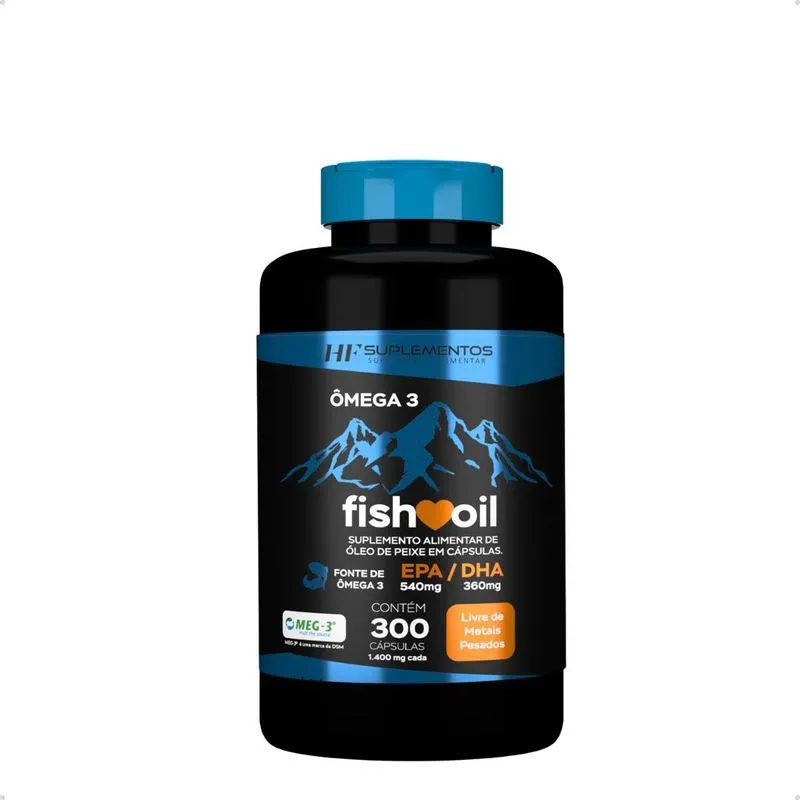 Omega 3 Fish Oil 300 Cápsulas Hf Suplementos