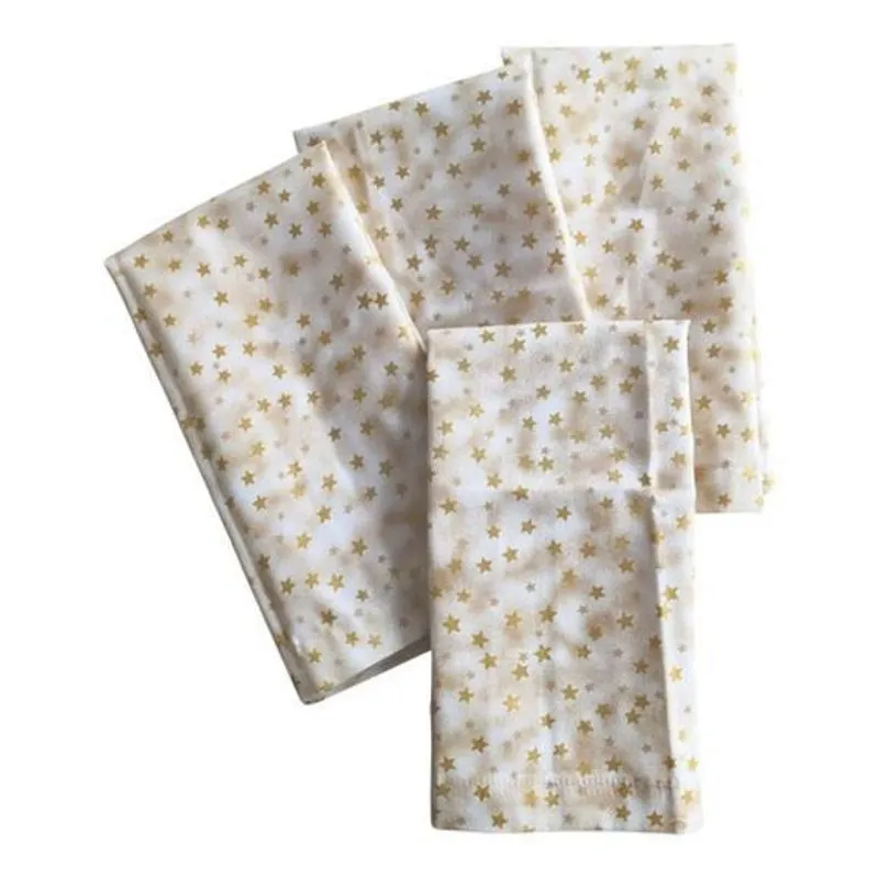 Guardanapo De Tecido Estrelas 100%algodão 4 Pçs 40x40cm
