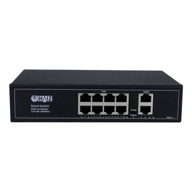 Switch Poe Híbrido Haiz Com 8 Portas Poe + 2 Portas Gigabits HZ-1010GB