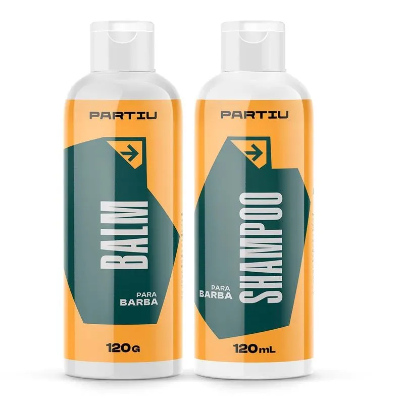 Kit Balm E Shampoo Para Barba Profissional 120g Vigor Partiu