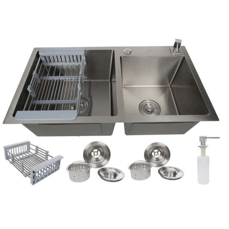 Cuba Gourmet Dupla Quadrada Aço Inox 304 Escovada 78X43Cm