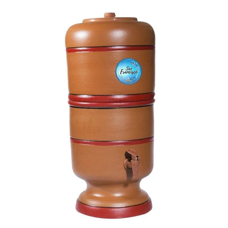 Filtro De Barro 6 Litros No Total 1 Vela Carvão 1 Boia