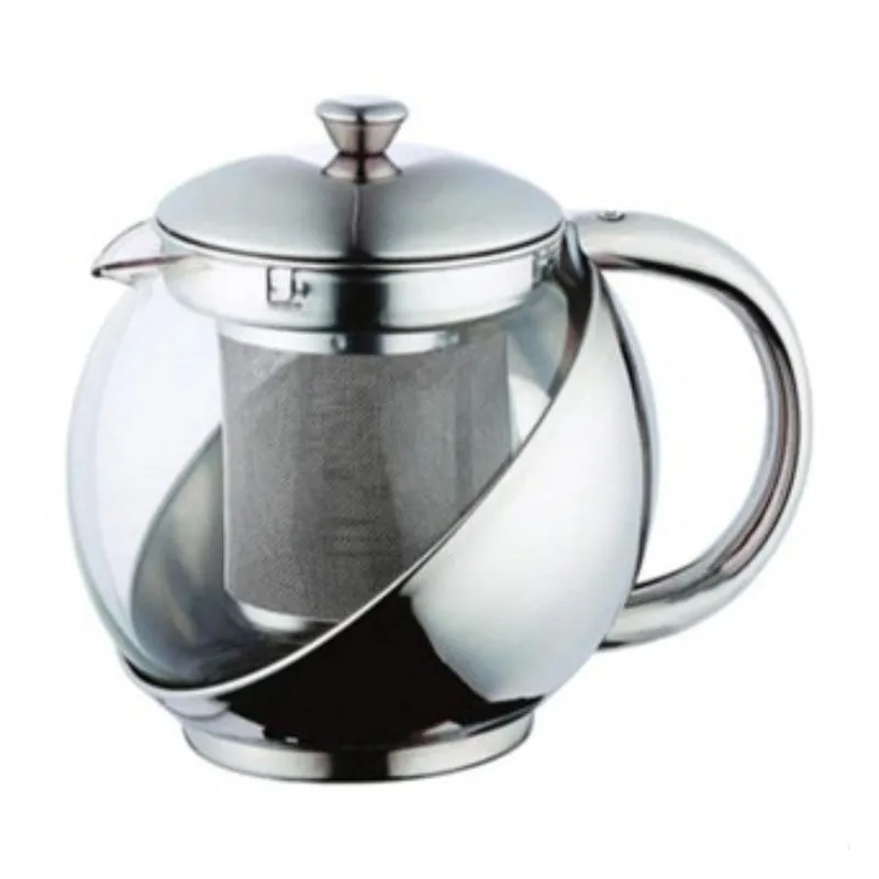 Chaleira Com Infusor De Chá 750ml Em Vidro E Aço Bule