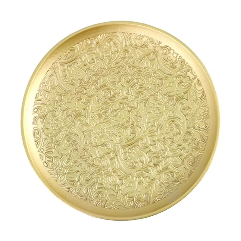 Centro De Mesa Dourado Redondo Arabescos Gold 40x40cm Ct4484 -Yin´S Home
