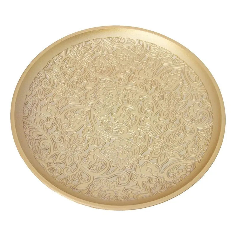 Centro De Mesa Dourado Redondo Arabescos Gold 30x40cm Ct4485 - Yin´S Home