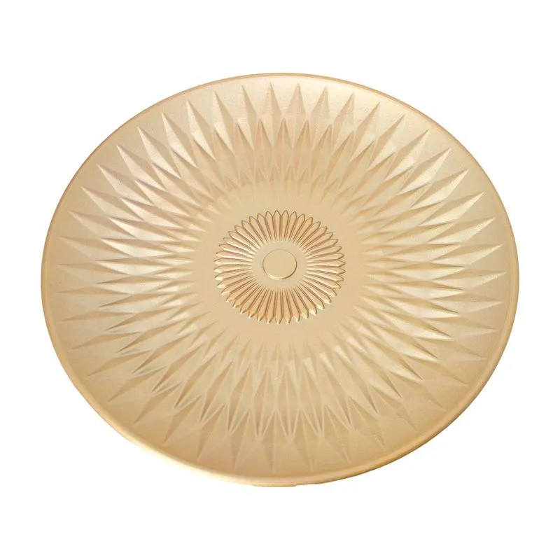Centro De Mesa Dourado Redondo Losangos 30x30cm Ct4488 - Yin´S Home
