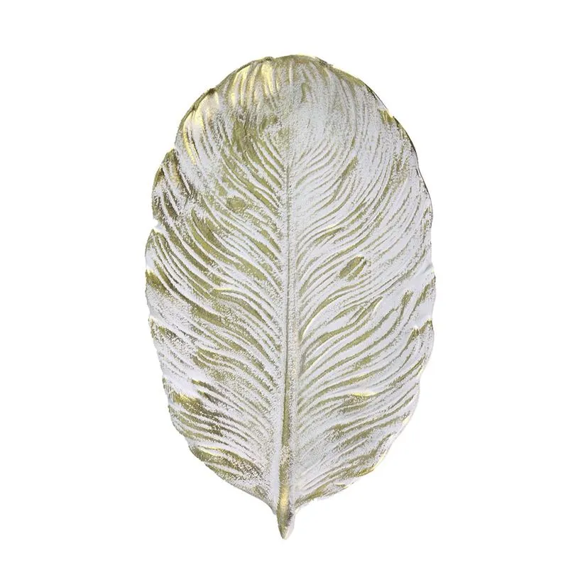Centro De Mesa Folha 29x3x18cm Ct4536 - Yin´S Home