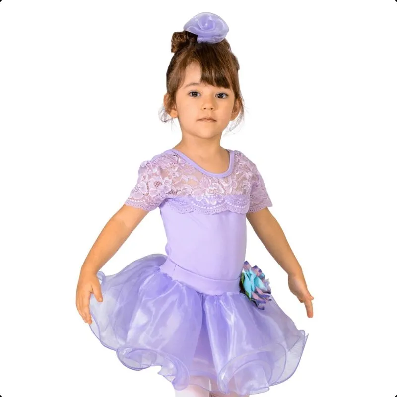 Collant Ballet Clássico Infantil Body Bailarina Renda