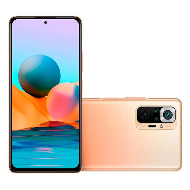 Smartphone Xiaomi Redmi Note 10 Pro 128GB, 6GB de RAM, Tela de 6.67, Câmera Traseira Quádrupla, Android 11 e Processador Octa Core Bronze