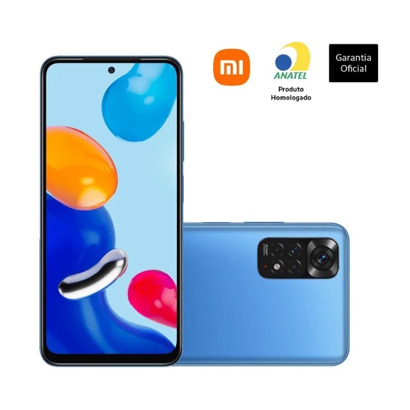 Smartphone Redmi Note 11 Tela AMOLED FHD+ 90Hz 6,43" 4 + 128GB 50MP+8MP+2MP+2MP Bateria 5000mAh Azul Escuro - Xiaomi