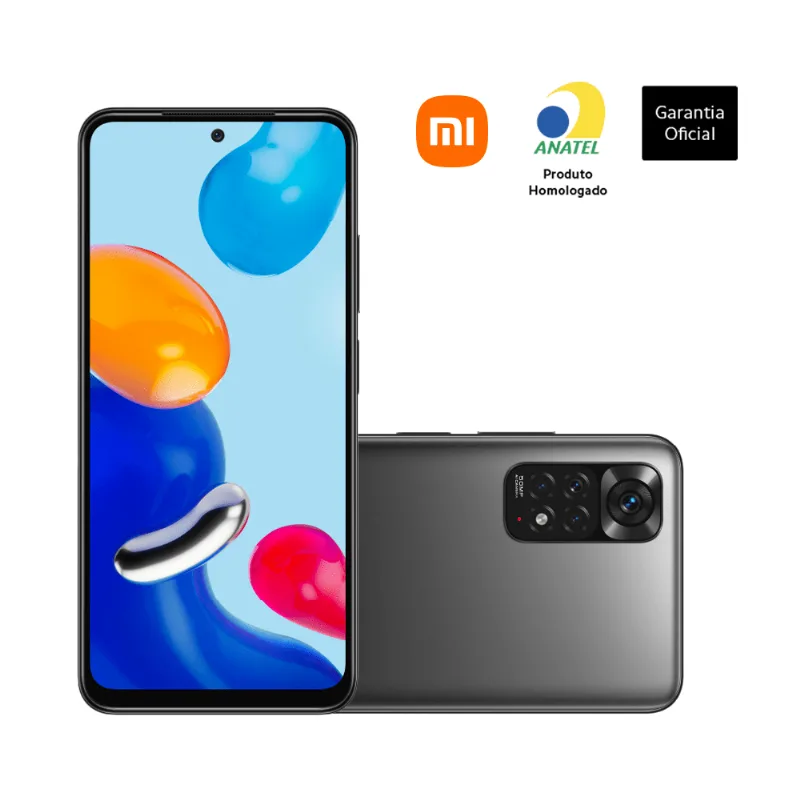 Smartphone Redmi Note 11, Tela AMOLED FHD+ 90Hz 6,43" 4+128GB, 50MP+8MP+2MP+2MP, 5000mAh, Cinza - Xiaomi