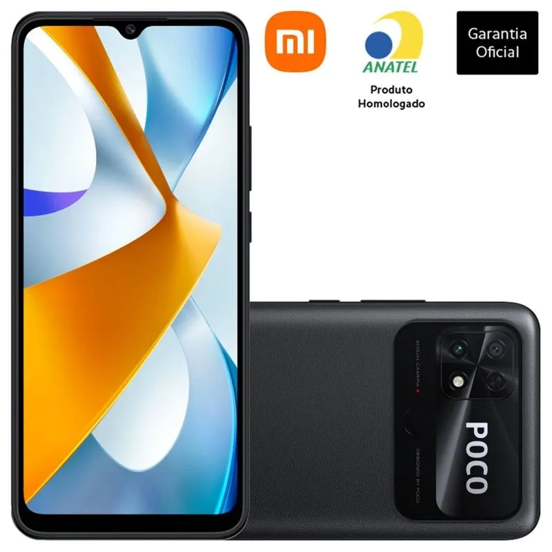 Smartphone Xiaomi Poco C40 64GB Preto Tela 6.71'' Câmera Traseira 13MP 4GB Ram Preto