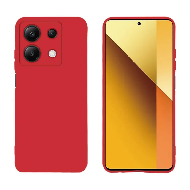 Capa Protetora De Silicone Para Smartphone Redmi Note 13 5G, Vermelho - Xiaomi