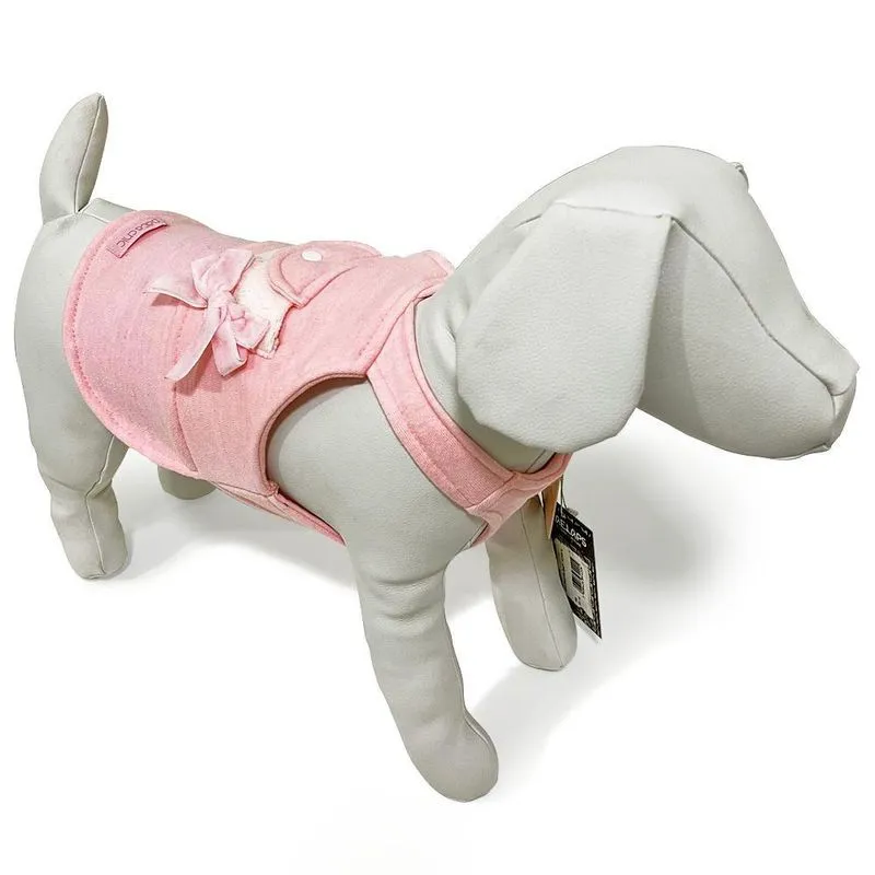 Roupinha Para Cachorros Jardineira Baby Pata Chic Rosa - M