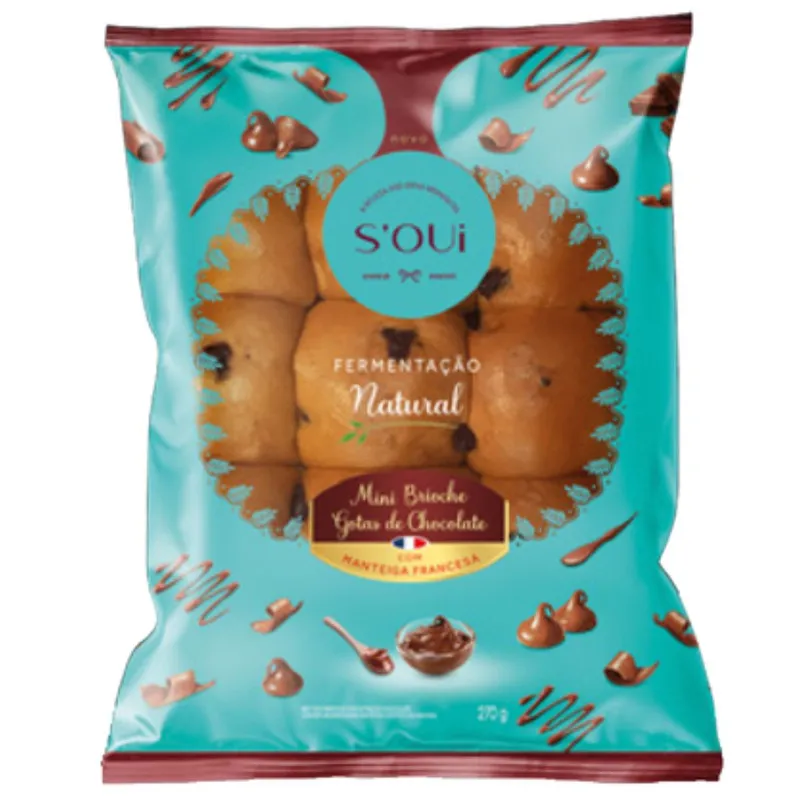 Pão Brioche Gotas de Chocolate Kids S'oui Pacote 270g