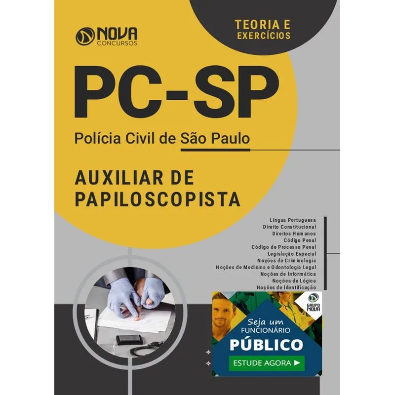 Apostila Concurso Pc-sp 2021 Aux. Papiloscopista 468 Págs.