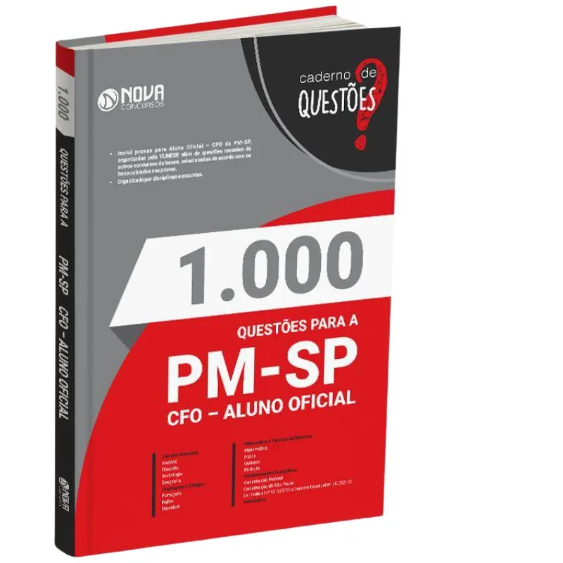 Caderno De Questões Gabaritadas Pm Sp Aluno Oficial - Cfo